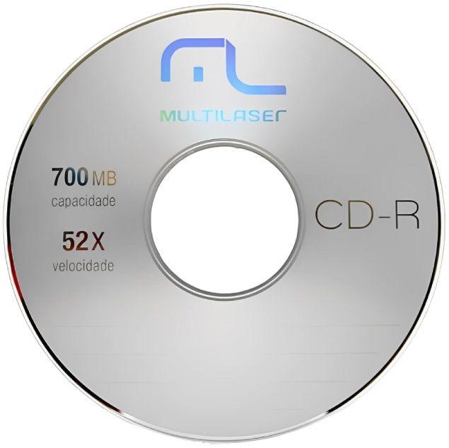 5 Unidades Mídia CD-R Não Imprimível Multilaser no Envelope - CD